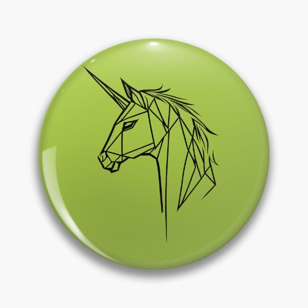 Item preview, Black Line Unicorn Atlantis Green BG designed and sold by DiscoGypsyFish.