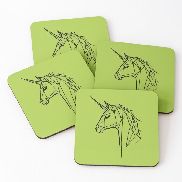 Item preview, Black Line Unicornio Atlantis Verde BG designed and sold by DiscoGypsyFish.