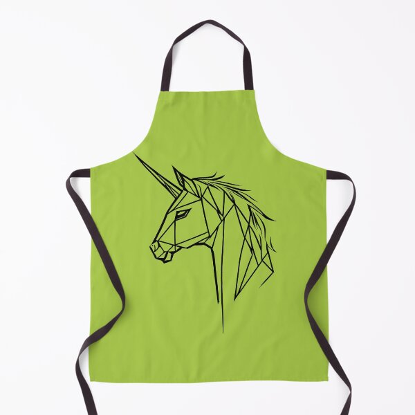 Item preview, Black Line Unicorn Atlantis Green BG designed and sold by DiscoGypsyFish.