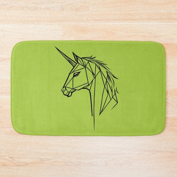 Item preview, Black Line Unicorn Atlantis Green BG designed and sold by DiscoGypsyFish.
