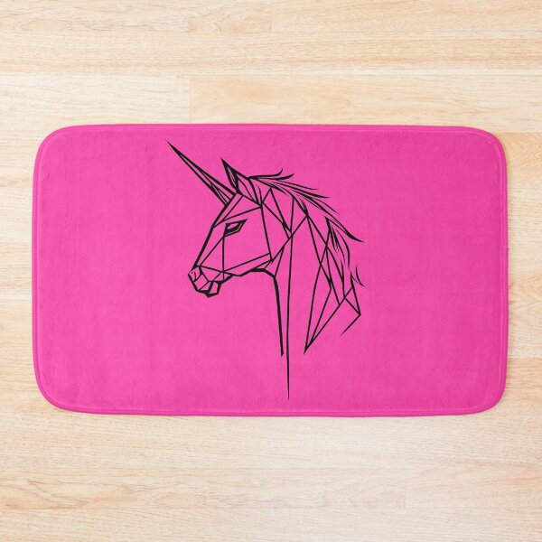 Item preview, Black Line Unicorn Rose Pink BG designed and sold by DiscoGypsyFish.