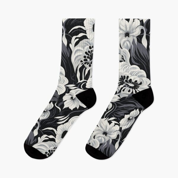 Item preview, Black and White Florals Seamles Pattern designed and sold by hargen.
