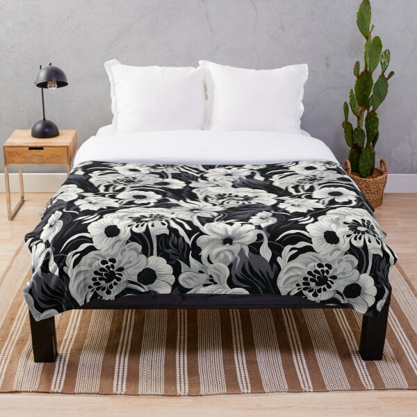 Item preview, Black and White Florals Seamles Pattern designed and sold by hargen.