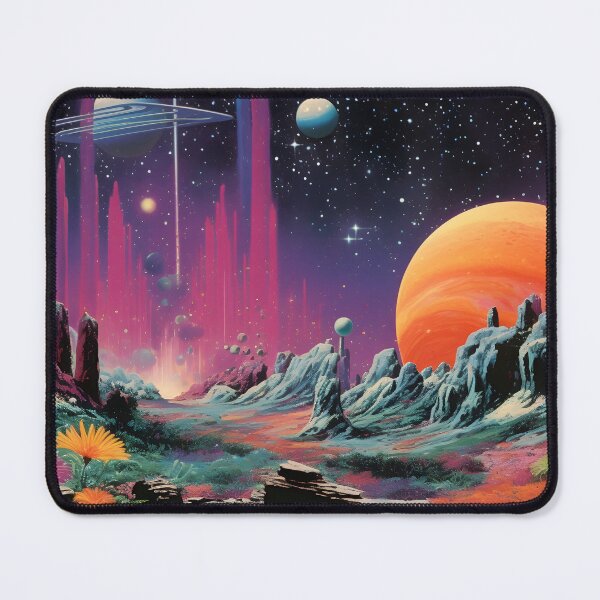 Item preview, Fairy Cosmic Landscape of Extraterrestrial Surface with Rocks and Flowers, Planets and Shining Stars designed and sold by Je-we.