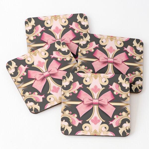 Item preview, Pink gold black bow design  designed and sold by Roxburylane.