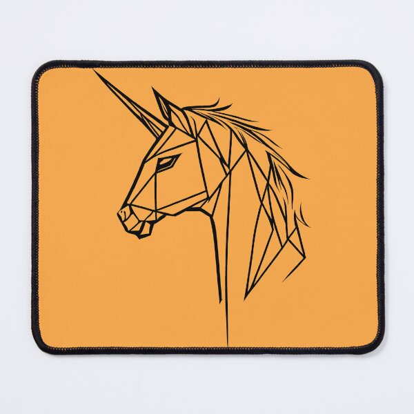 Item preview, Black Line Unicorn Yellow Orange BG designed and sold by DiscoGypsyFish.