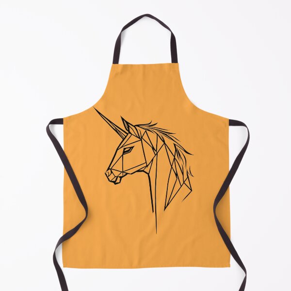 Item preview, Black Line Unicorn Yellow Orange BG designed and sold by DiscoGypsyFish.