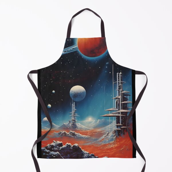 Item preview, Futuristic Cosmic Landscape of Extraterrestrial Surface with Futuristic Buildings, Planets and Shining Stars designed and sold by Je-we.