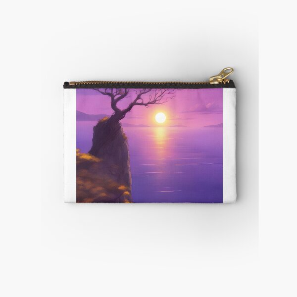 Item preview, Lone anime tree at sea under twin sun designed and sold by MartialArtisan.
