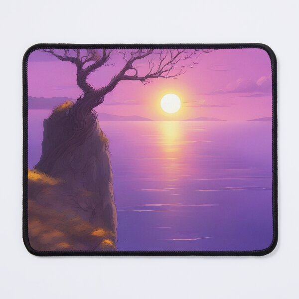 Item preview, Lone anime tree at sea under twin sun designed and sold by MartialArtisan.