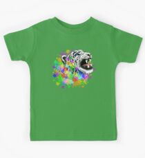 Leopard Psychedelic Paint Splats Kids Tee