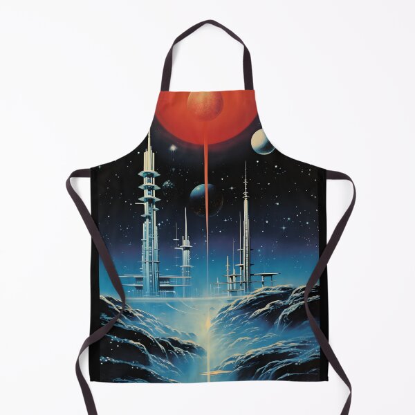 Item preview, Futuristic Cosmic Landscape of Extraterrestrial Surface with Futuristic Buildings, Planets and Shining Stars designed and sold by Je-we.