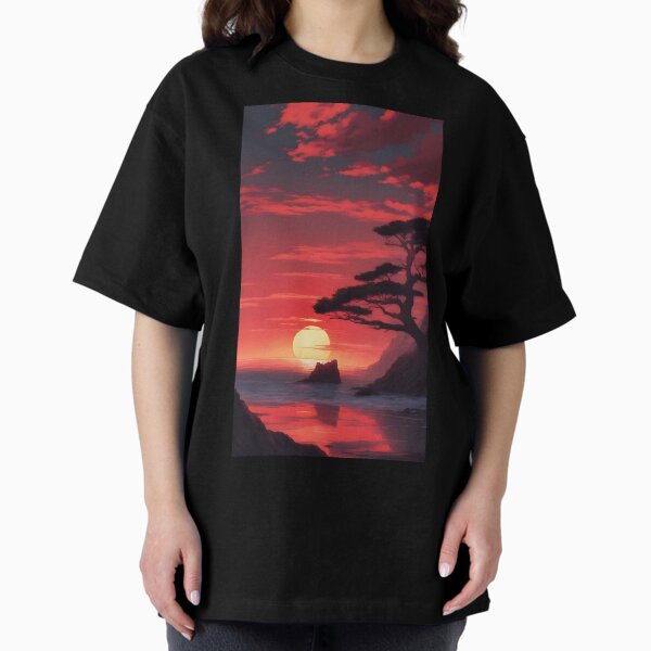Item preview, Lone anime tree at sea designed and sold by MartialArtisan.