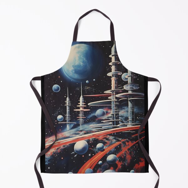 Item preview, Futuristic Cosmic Landscape of Extraterrestrial Surface with Futuristic Buildings, Planets and Shining Stars designed and sold by Je-we.