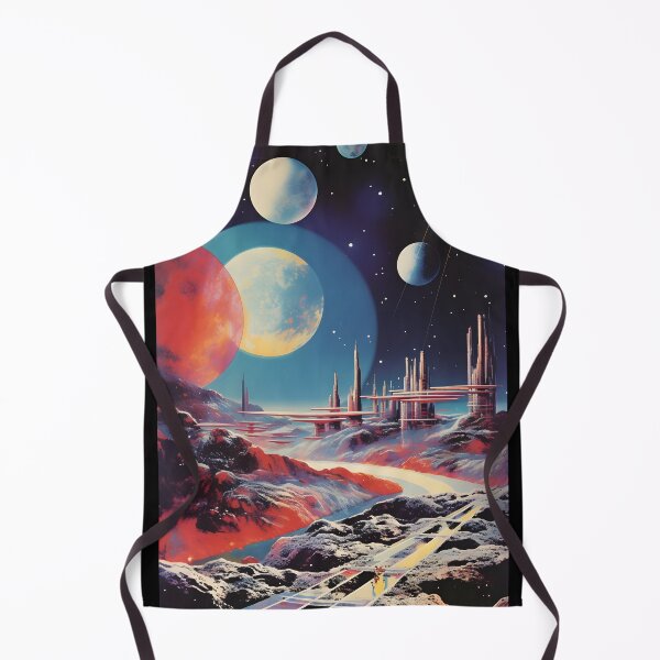 Item preview, Futuristic Cosmic Landscape of Extraterrestrial Surface with Futuristic Buildings, Rocky Canyon, Planets and Shining Stars designed and sold by Je-we.