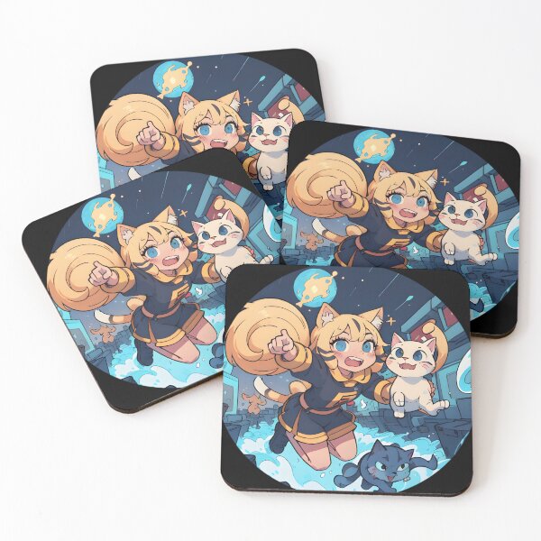 Item preview, Cat Girl And two Cute Cat  designed and sold by mrlazypl.