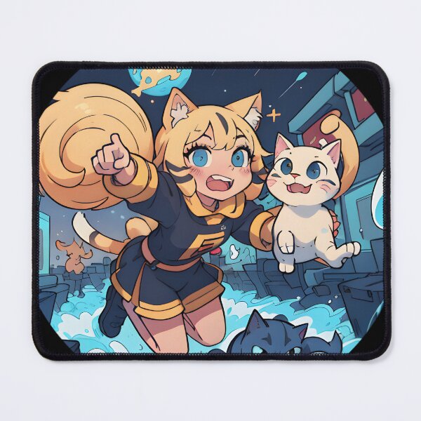 Item preview, Cat Girl And two Cute Cat  designed and sold by mrlazypl.