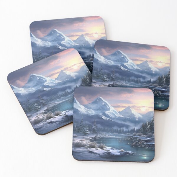 Item preview, Winter Wonderland with Pine Trees and Mountains designed and sold by Visual-Elixir.