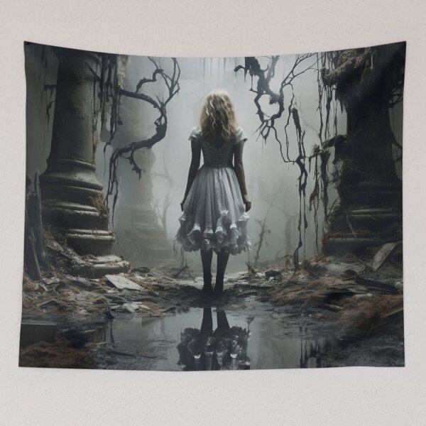 Item preview, I don't think I'm in wonderland anymore Alice in wonderland, or perhaps somewhere else entirely halloween horror spooky undead designed and sold by Baba  Yaga's Cards.