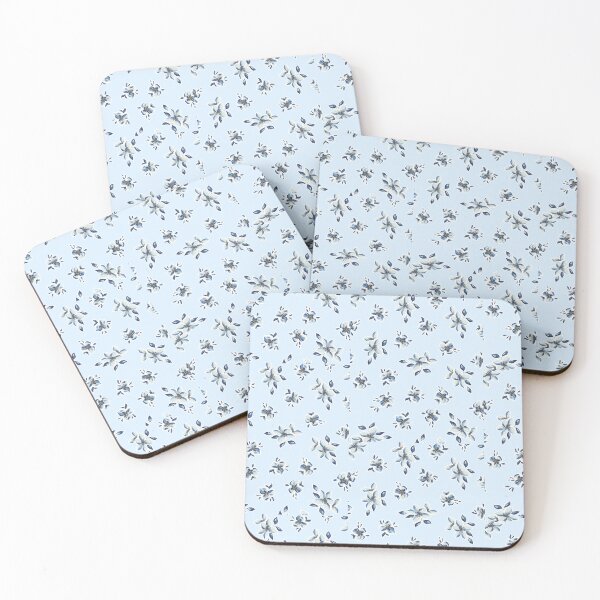 Item preview, Sky Blue Floral Pattern Print designed and sold by Femme Pastel Collective.