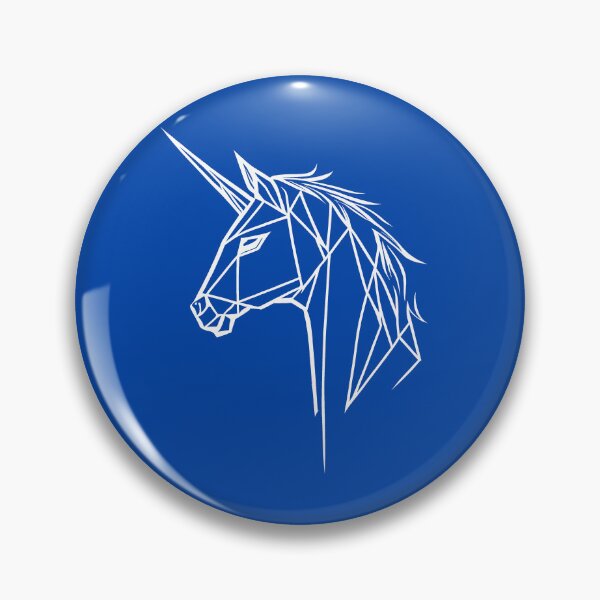Item preview, White Line Unicorn Cobalt Blue BG designed and sold by DiscoGypsyFish.