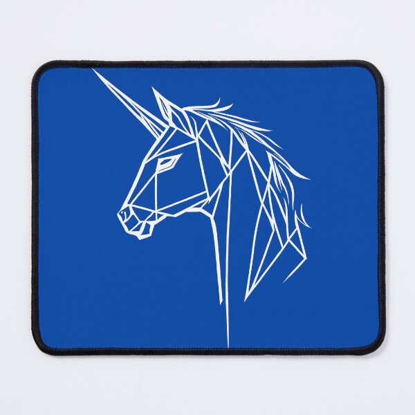 Item preview, White Line Unicorn Cobalt Blue BG designed and sold by DiscoGypsyFish.