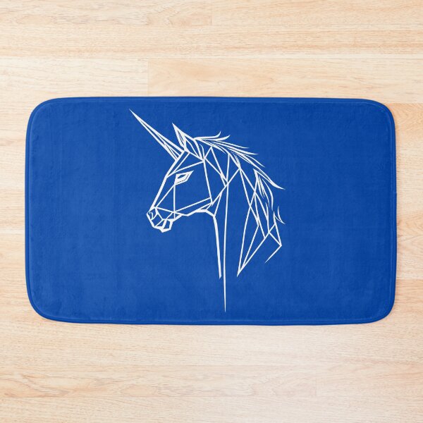 Item preview, White Line Unicorn Cobalt Blue BG designed and sold by DiscoGypsyFish.