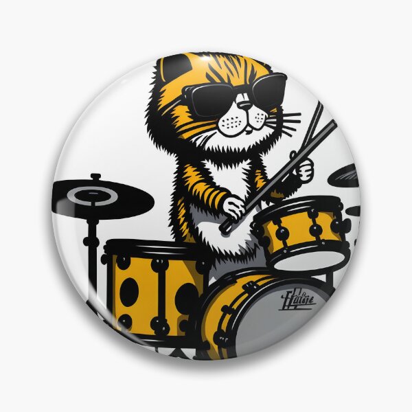 Item preview, Cat playing the drum set. Cat Band. designed and sold by ratchawoot.