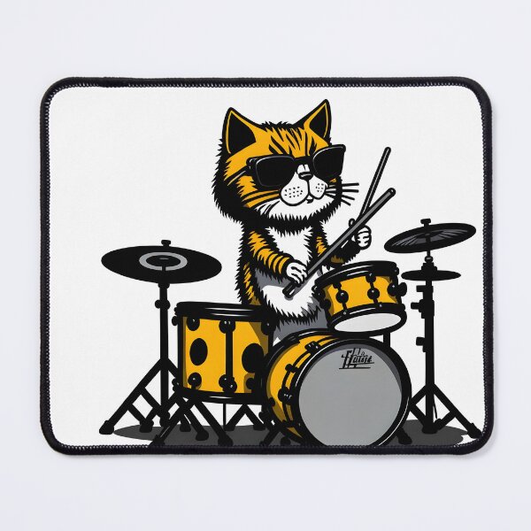Item preview, Cat playing the drum set. Cat Band. designed and sold by ratchawoot.