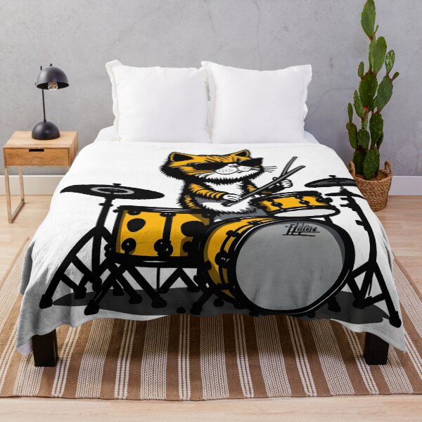 Item preview, Cat playing the drum set. Cat Band. designed and sold by ratchawoot.