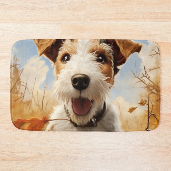 Item preview, Wire Fox Terrier Puppy in Autumn designed and sold by ZenEverAI.