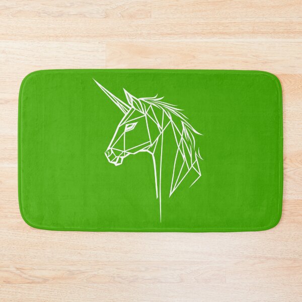 Item preview, White Line Unicorn Kelly Green BG designed and sold by DiscoGypsyFish.