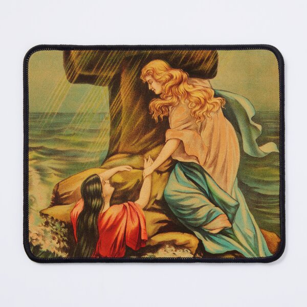 Item preview, STK501699A-Women with a religious cross in the ocean. designed and sold by StocktrekImages.