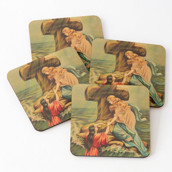 Item preview, STK501699A-Women with a religious cross in the ocean.  designed and sold by StocktrekImages.