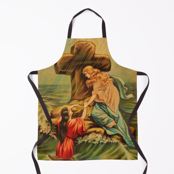 Item preview, STK501699A-Women with a religious cross in the ocean. designed and sold by StocktrekImages.