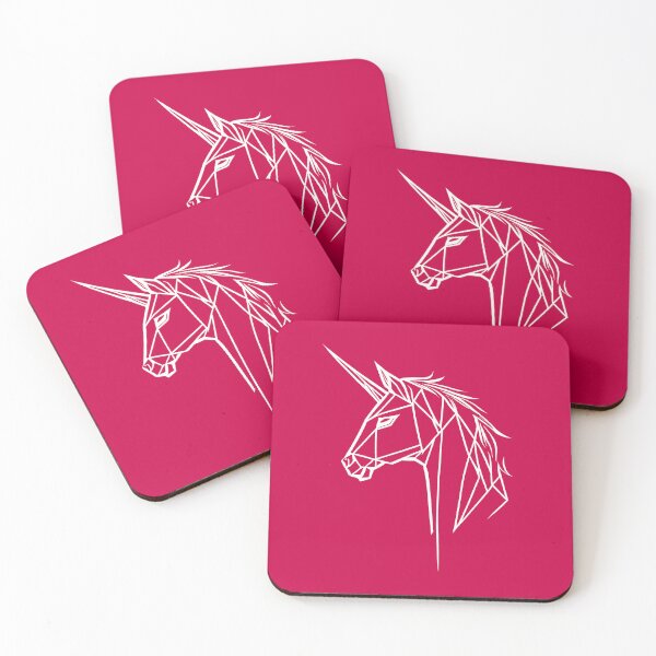 Item preview, White Line Unicorn Crimson Red BG designed and sold by DiscoGypsyFish.
