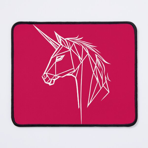 Item preview, White Line Unicorn Crimson Red BG designed and sold by DiscoGypsyFish.