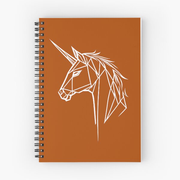 Item preview, White Line Unicorn Rust Orange BG designed and sold by DiscoGypsyFish.