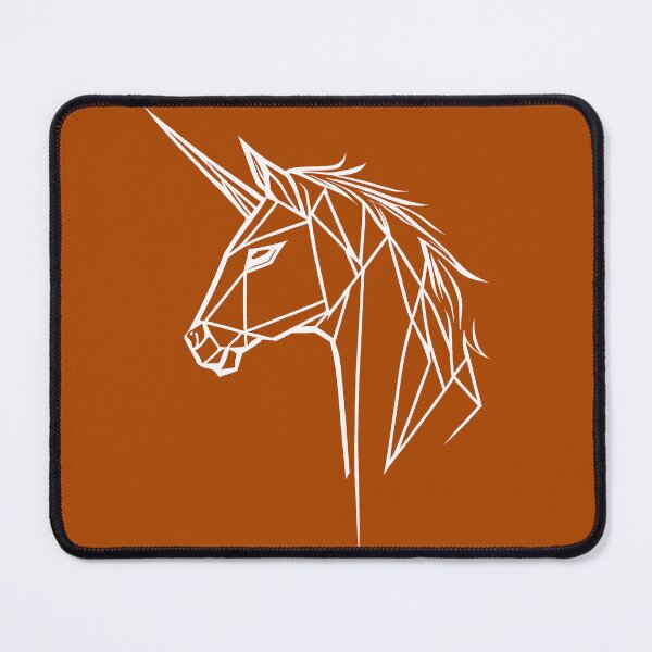 Item preview, White Line Unicorn Rust Orange BG designed and sold by DiscoGypsyFish.