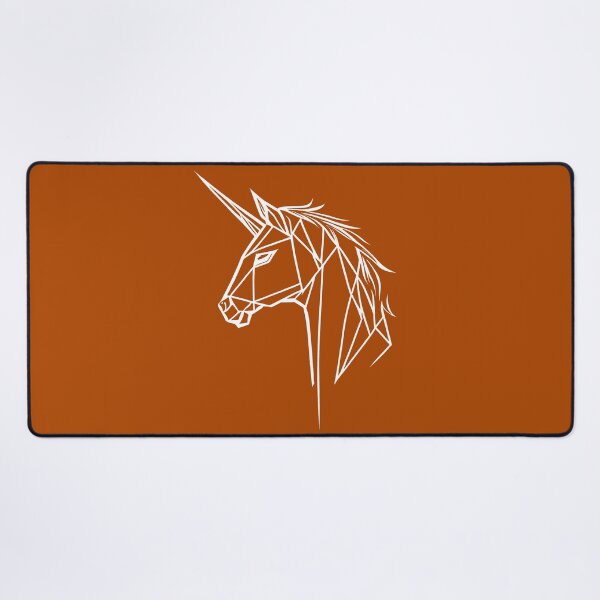 Item preview, White Line Unicorn Rust Orange BG designed and sold by DiscoGypsyFish.