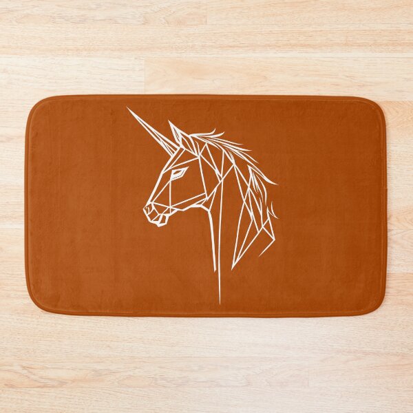 Item preview, White Line Unicorn Rust Orange BG designed and sold by DiscoGypsyFish.