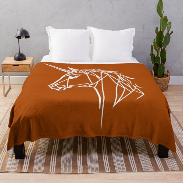Item preview, White Line Unicorn Rust Orange BG designed and sold by DiscoGypsyFish.