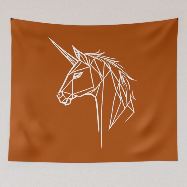 Item preview, Línea Blanca Unicornio Naranja Óxido BG designed and sold by DiscoGypsyFish.