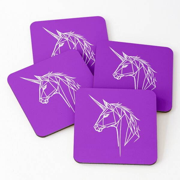 Item preview, White Line Unicorn Violet Purple BG designed and sold by DiscoGypsyFish.