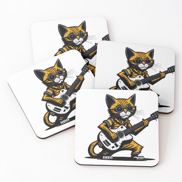 Item preview, Cat playing guitar. Cat Band. designed and sold by ratchawoot.