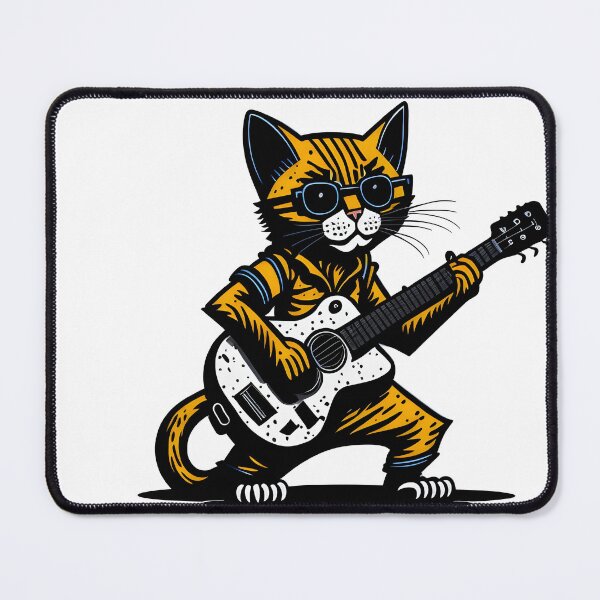 Item preview, Cat playing guitar. Cat Band. designed and sold by ratchawoot.