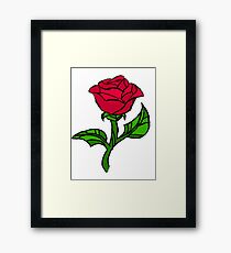 Stained Glass Rose Framed Print