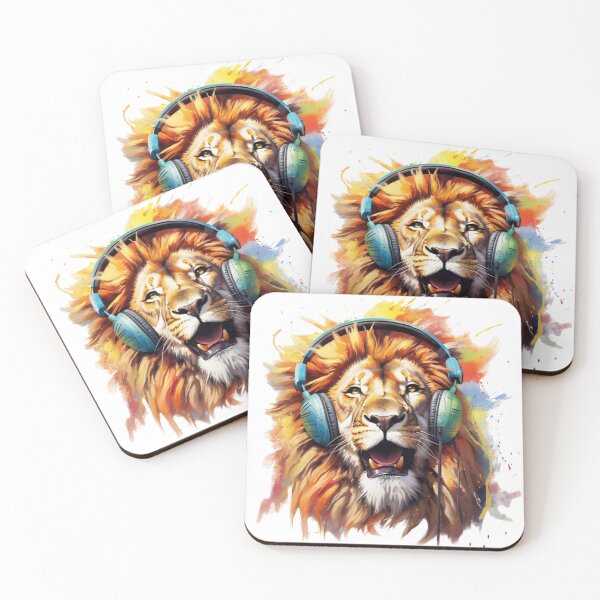 Item preview, Funny Lion listening to music designed and sold by PrzemekJAS.