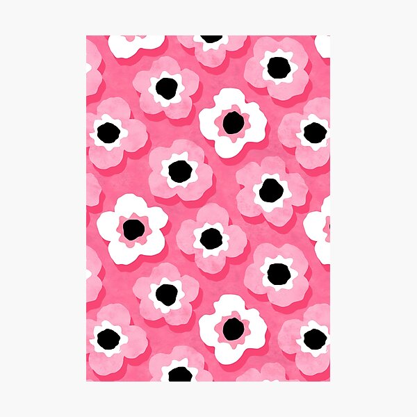 Item preview, So Pink - Mod Flowers in Pink and White designed and sold by Daisy Beatrice.