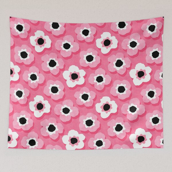Item preview, So Pink - Mod Flowers in Pink and White designed and sold by Daisy Beatrice.